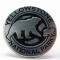 Old School Yellowstone Park Tokens Bear Silver Tone Cuff Link 1.JPG